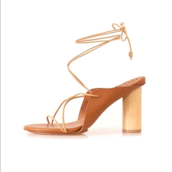 Ulla Johnson 40 Roxie Brown Leather Ankle Tie Up Heels - Picture 5 of 13